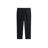 Men's Black Wool-Blend Tapered Pants